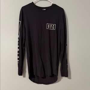 Divided Black Long Sleeve Tee with NYC Graphic
